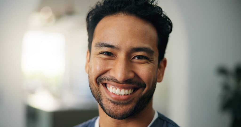 Smiling man with healthy teeth and confidence