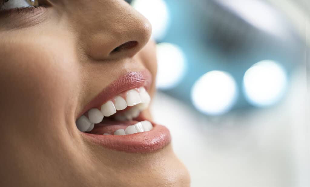 Dental patient with a straight white smile