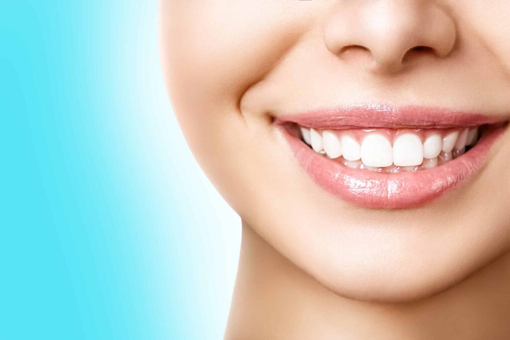 Patient with a healthy periodontal health